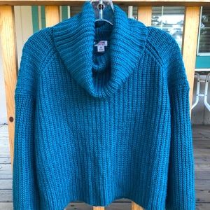 Mossimo blue green cord knit sweater